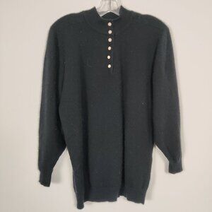 Hunt Club Women's Sweater Size M Gray Wool Henley Neck Casual Outdoor Warm Comfy